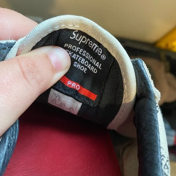 Men's Vans x Supreme Old Skool Pro Grid Pattern Off-White Skate Shoes Size US 7 - Picture 6 of 6